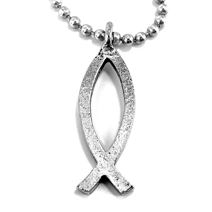 Ichthus Fish Ball Chain Necklace - Forgiven Jewelry