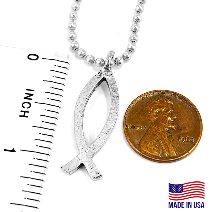 Ichthus Fish Ball Chain Necklace - Forgiven Jewelry
