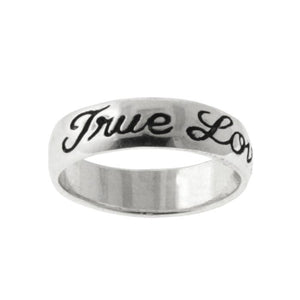 Personalized Stainless Steel True Love Waits Black Ring
