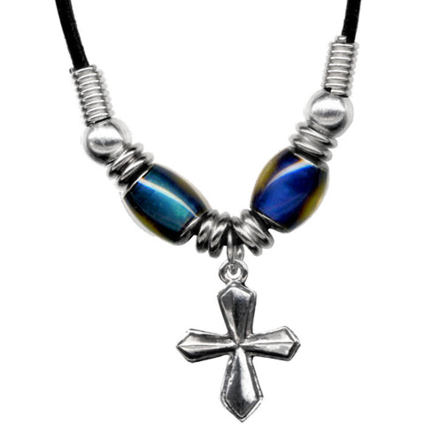 Mood Bead Cross Necklace - Forgiven Jewelry