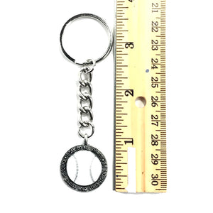 Phil 4:13 Baseball Key Chain Antique Silver - Forgiven Jewelry