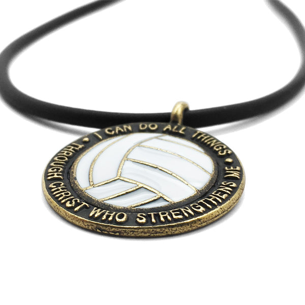 Volleyball Phil 413 Necklace Antique Brass - Forgiven Jewelry