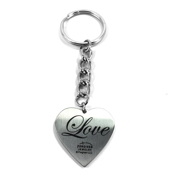 Baseball Heart Necklace on Key Chain - Forgiven Jewelry