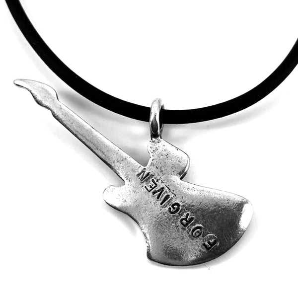 Electric Guitar Antique Pewter Necklace - Forgiven Jewelry